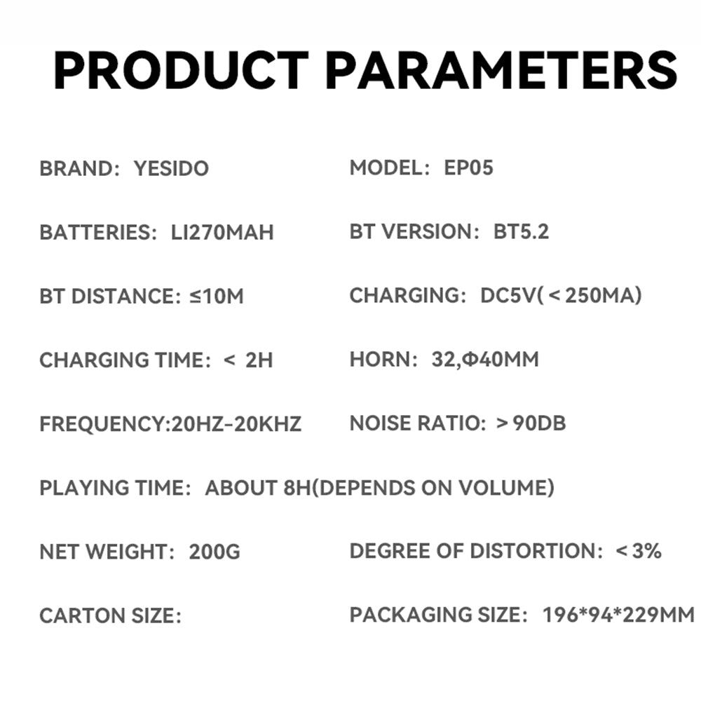 Handsfree Bluetooth Yesido EP05, A2DP, ANC, Nero