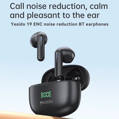 Auricolare Bluetooth Yesido TWS19, TWS, Nero