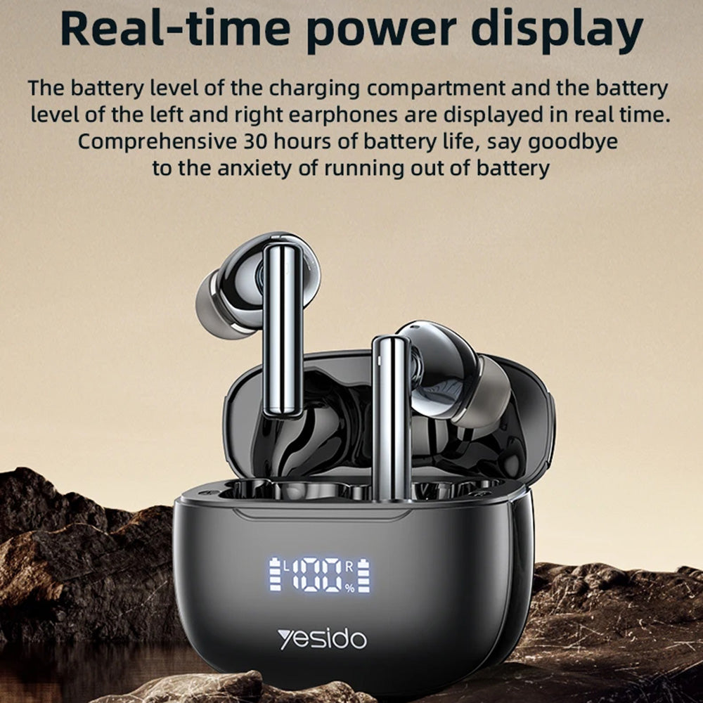 Auricolare Bluetooth Yesido TWS23, TWS, ANC, Nero