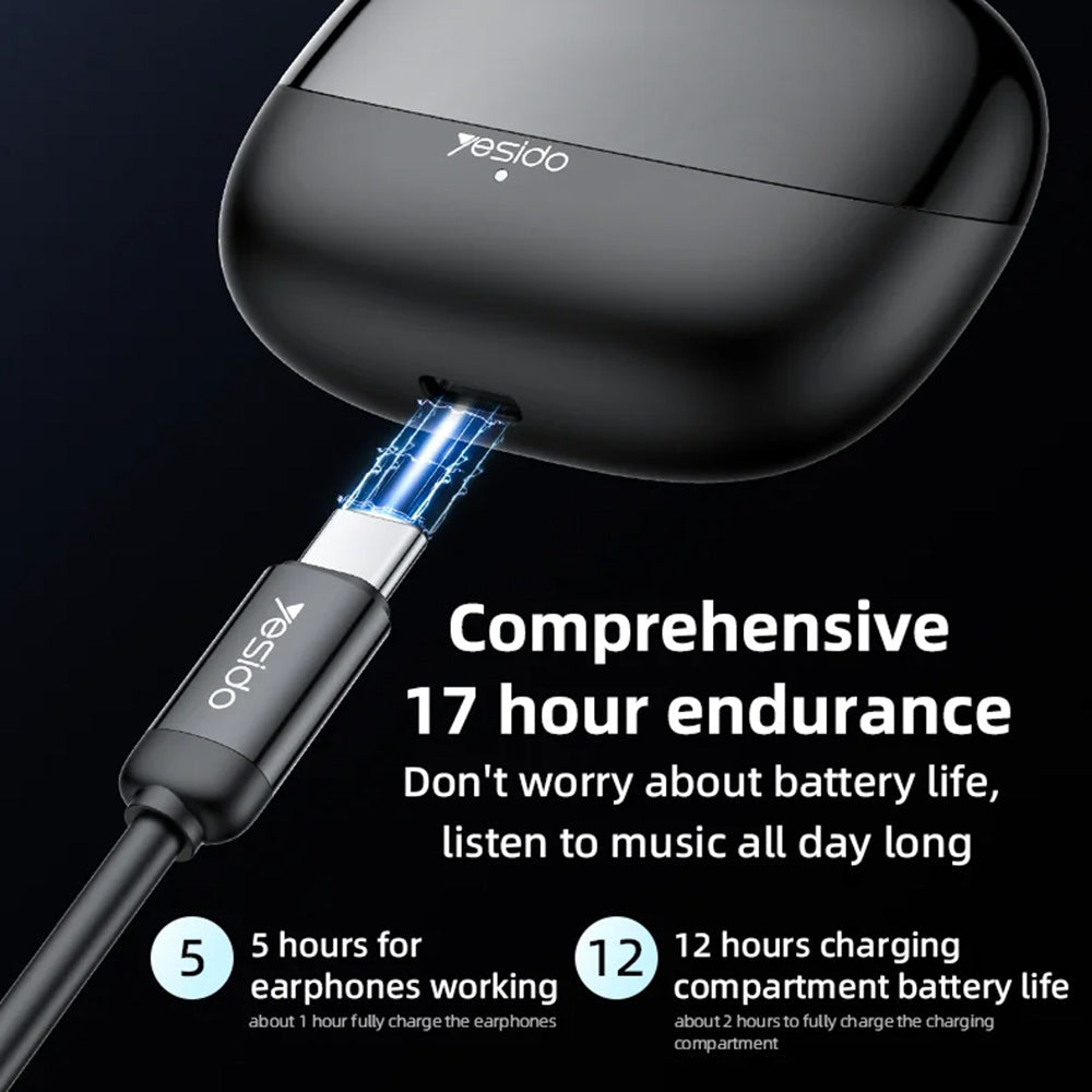 Auricolare Bluetooth Yesido TWS26, TWS, Nero