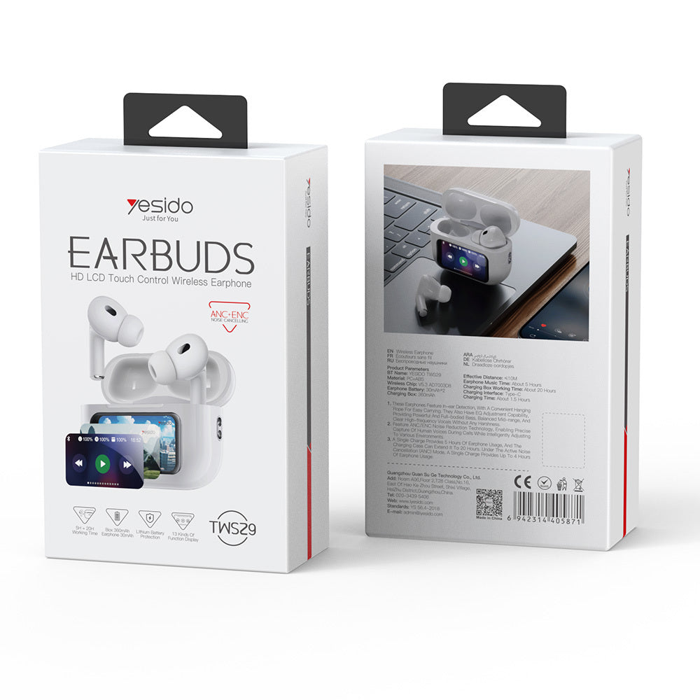 Handsfree Bluetooth Yesido TWS29, TWS, Bianco