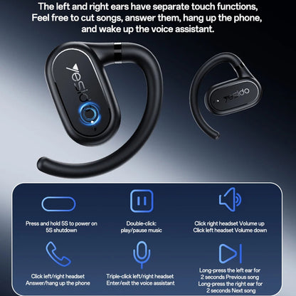 Auricolare Bluetooth Yesido YSP25, TWS, Nero
