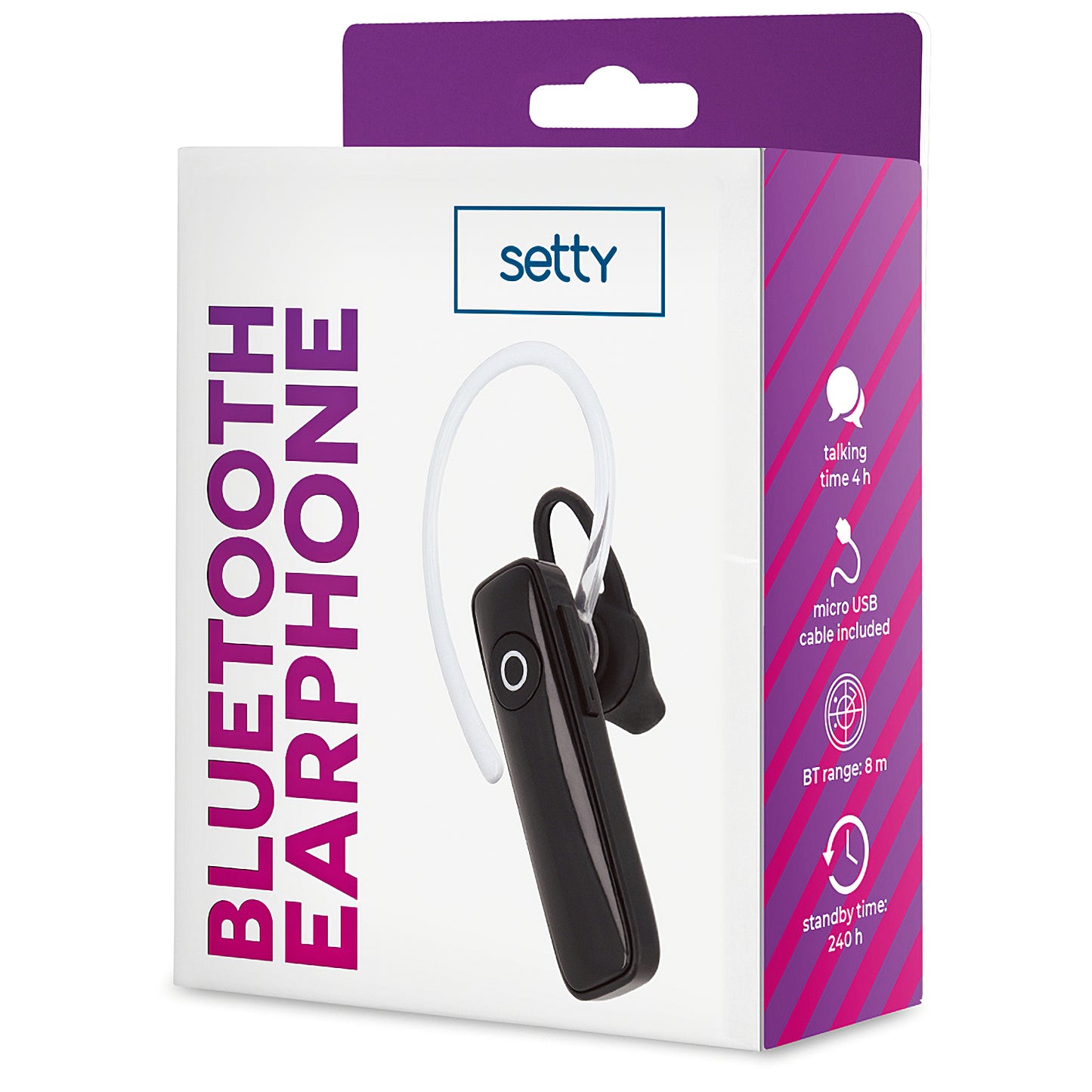 Set auricolare Bluetooth Setty SBT-01, Nero
