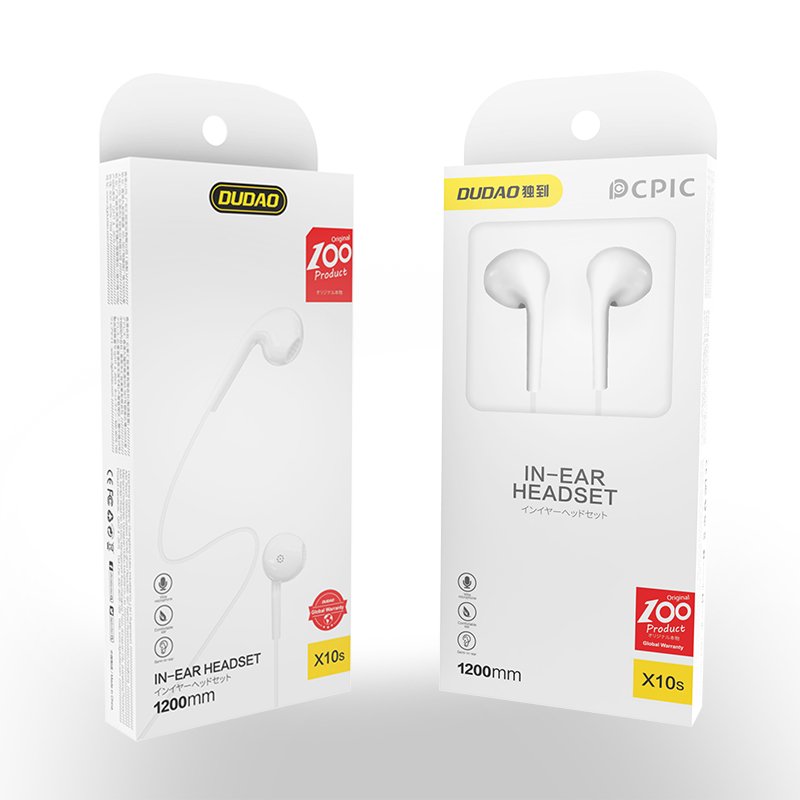 Handsfree 3.5mm Dudao X10S, Bianco