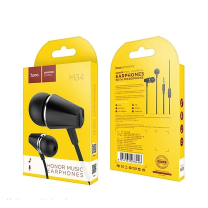 Handsfree 3.5mm HOCO M34 Honor Music, Black