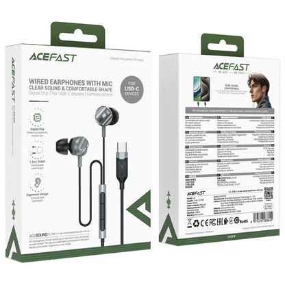 Handsfree USB-C Acefast L6, Nero