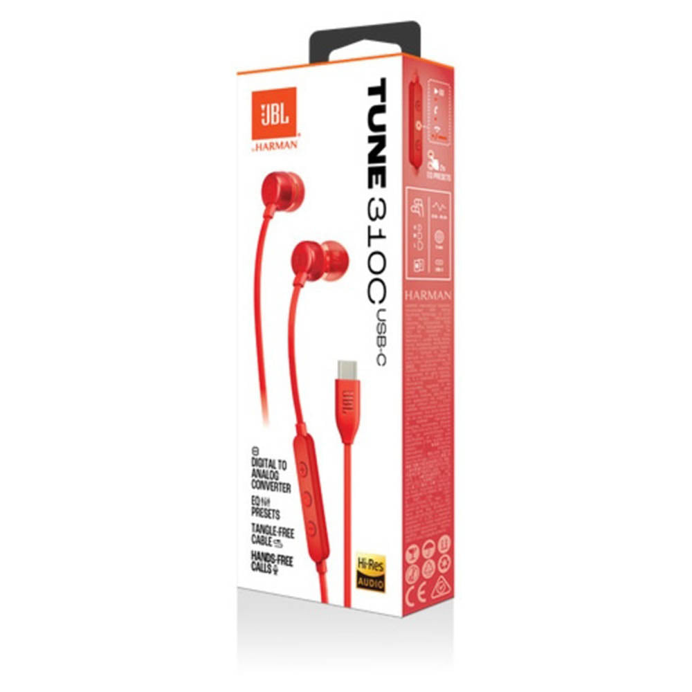 Handsfree USB-C JBL Tune 310C, Rosso JBLT310CRED