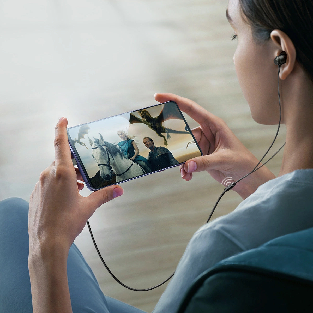 Auricolare USB-C Joyroom JR-EC06, Grigio