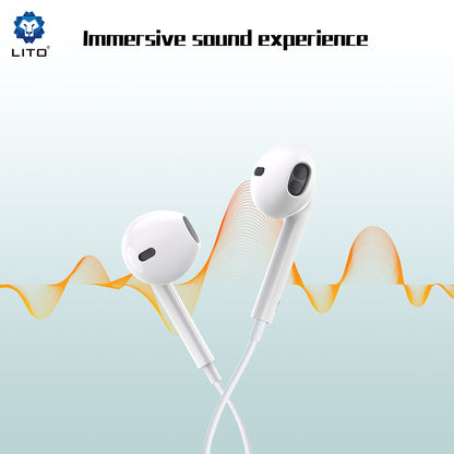 Handsfree USB-C Lito LF01T, 1.2m, Bianco