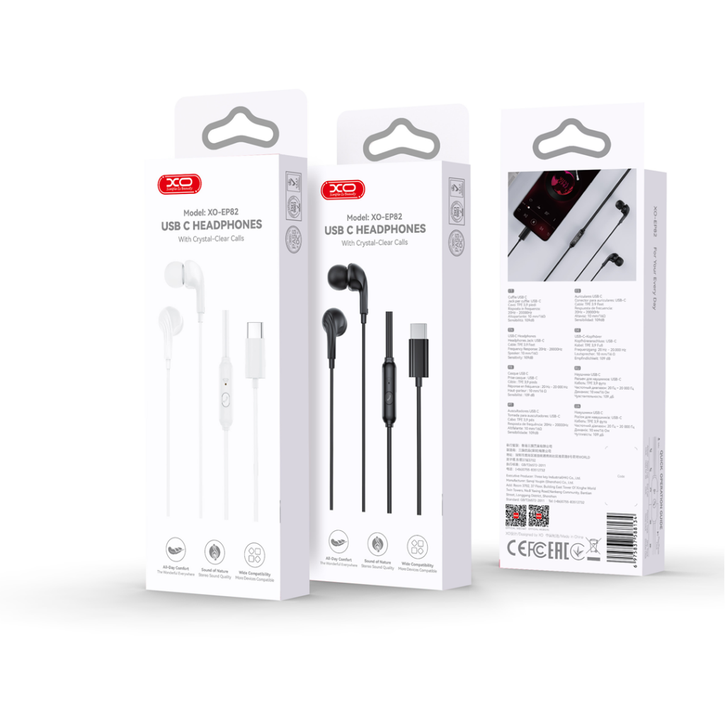 Handsfree USB-C XO Design EP82, Bianco