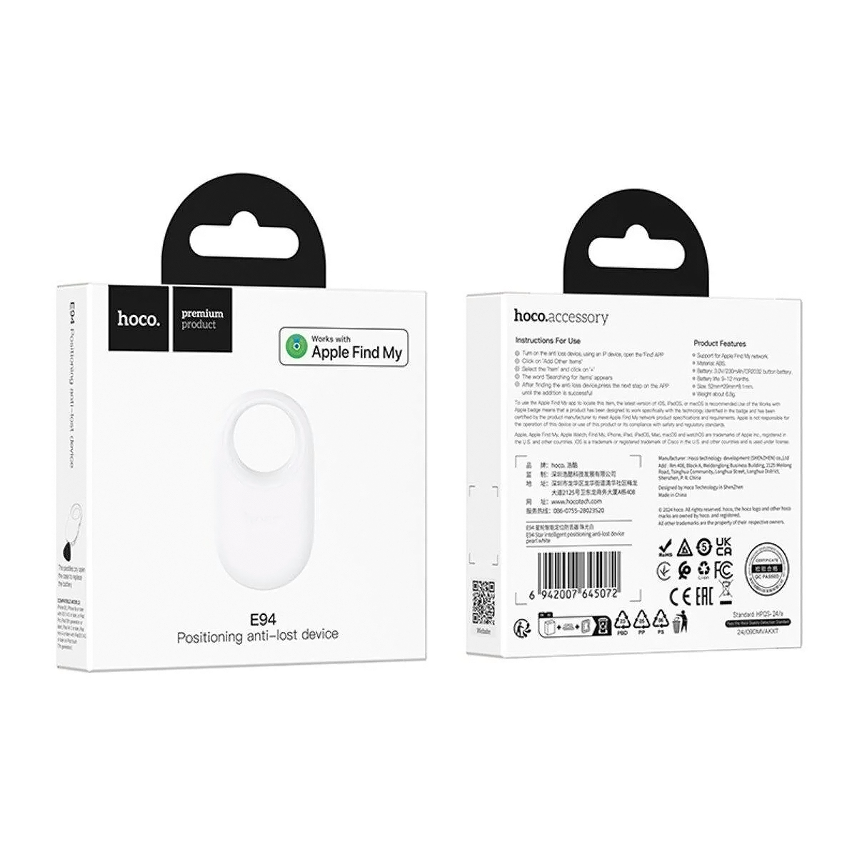 HOCO SmartTag E94 per serie iOS, Bianco