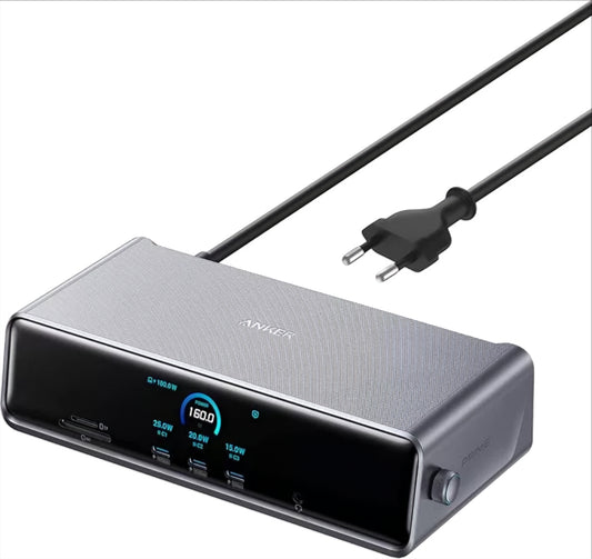 Hub Multifunzionale Anker Prime, 3 x USB-A - 4 x USB-C - 1 x Display Port - 2 x HDMI - 1 x Jack 3.5mm - 1 x RJ45 - 1 x SD - 1 x microSD, Grigio A83B33A1