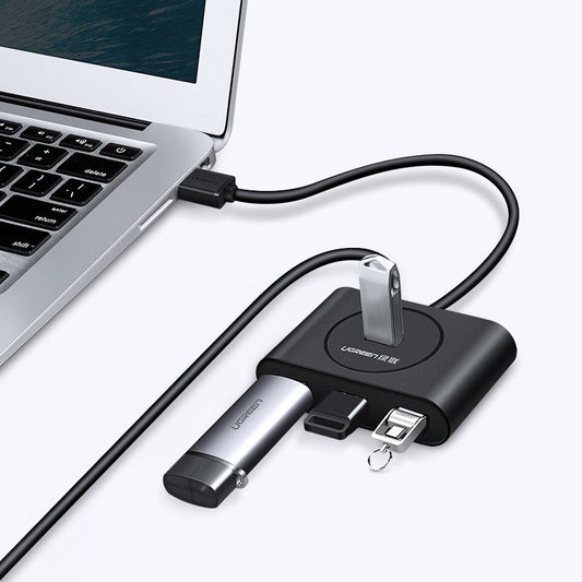 Hub USB UGREEN CR113, 4 x USB-A 3.0, 0.5m, Nero