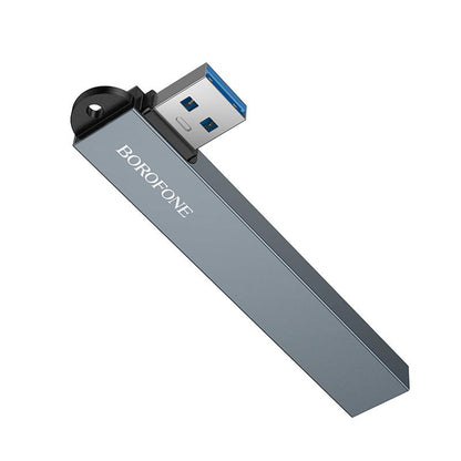 Hub USB Borofone FH1, 4in1, Grigio
