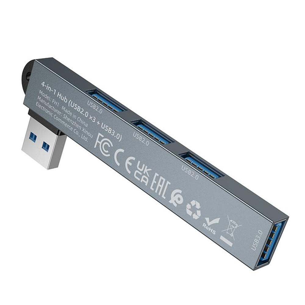 Hub USB Borofone FH1, 4in1, Grigio