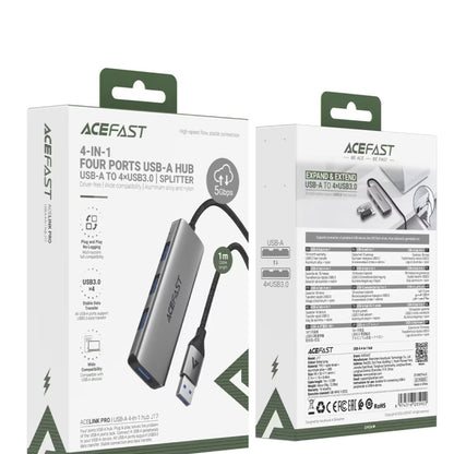 Hub USB Acefast J17, 4in1, Grigio