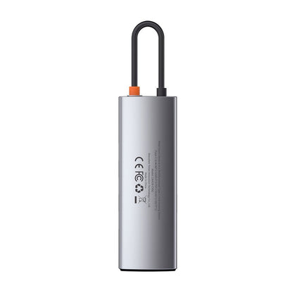 Hub USB-C Baseus, 3 x USB-A 3.0 - 1 x USB-C - 1 x HDMI - 1 x SD - 1 x microSD - RJ45, grigio CAHUB-CV0G