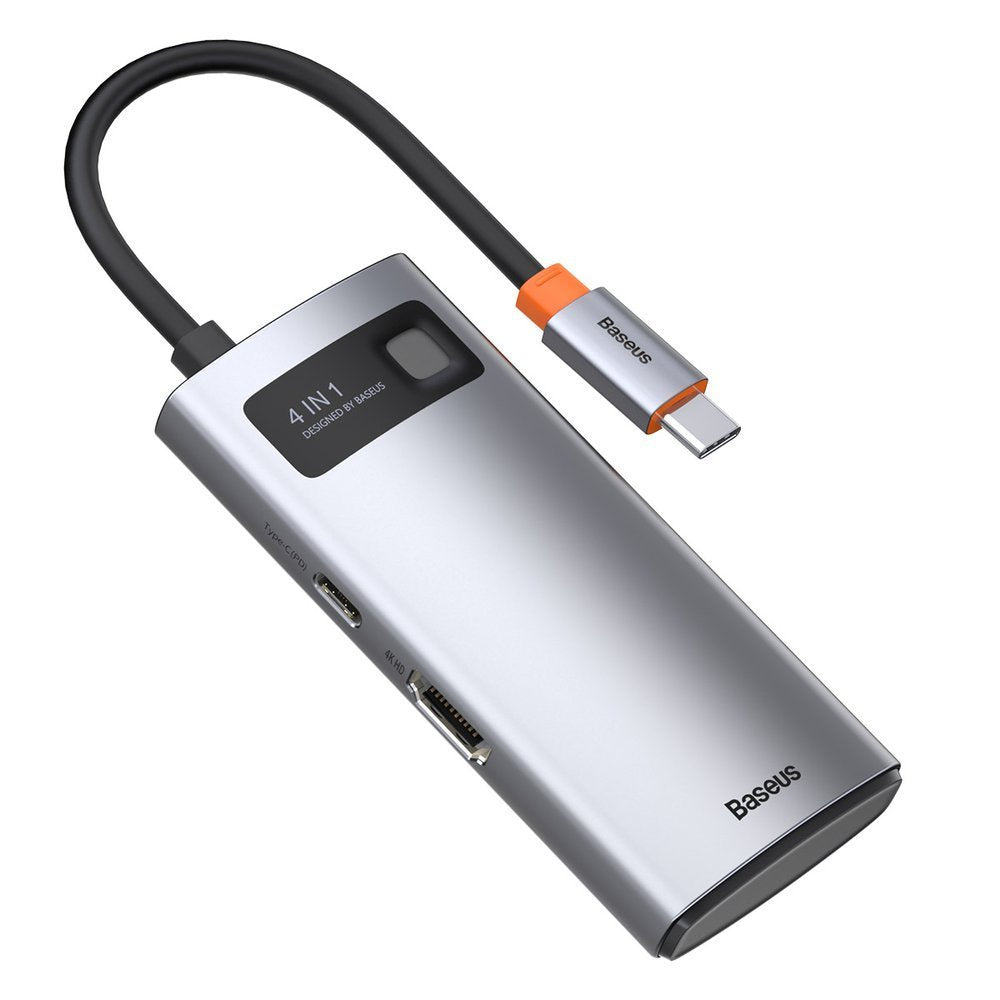 Hub USB-C Baseus Metal Gleam, 2 x USB-A - 1 x USB-C - 1 x HDMI, grigio CAHUB-CY0G