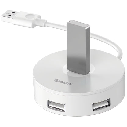 Hub USB Baseus rotondo, 3 x USB-A - 1 x USB-A 3.0, 0,1 m, bianco CAHUB-F02 