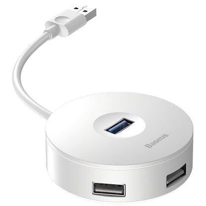 Hub USB Baseus rotondo, 3 x USB-A - 1 x USB-A 3.0, 0,1 m, bianco CAHUB-F02 