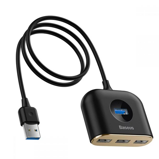 Hub USB Baseus Square, 1 x USB-A 3.0 - 3 x USB-A, Nero CAHUB-AY01