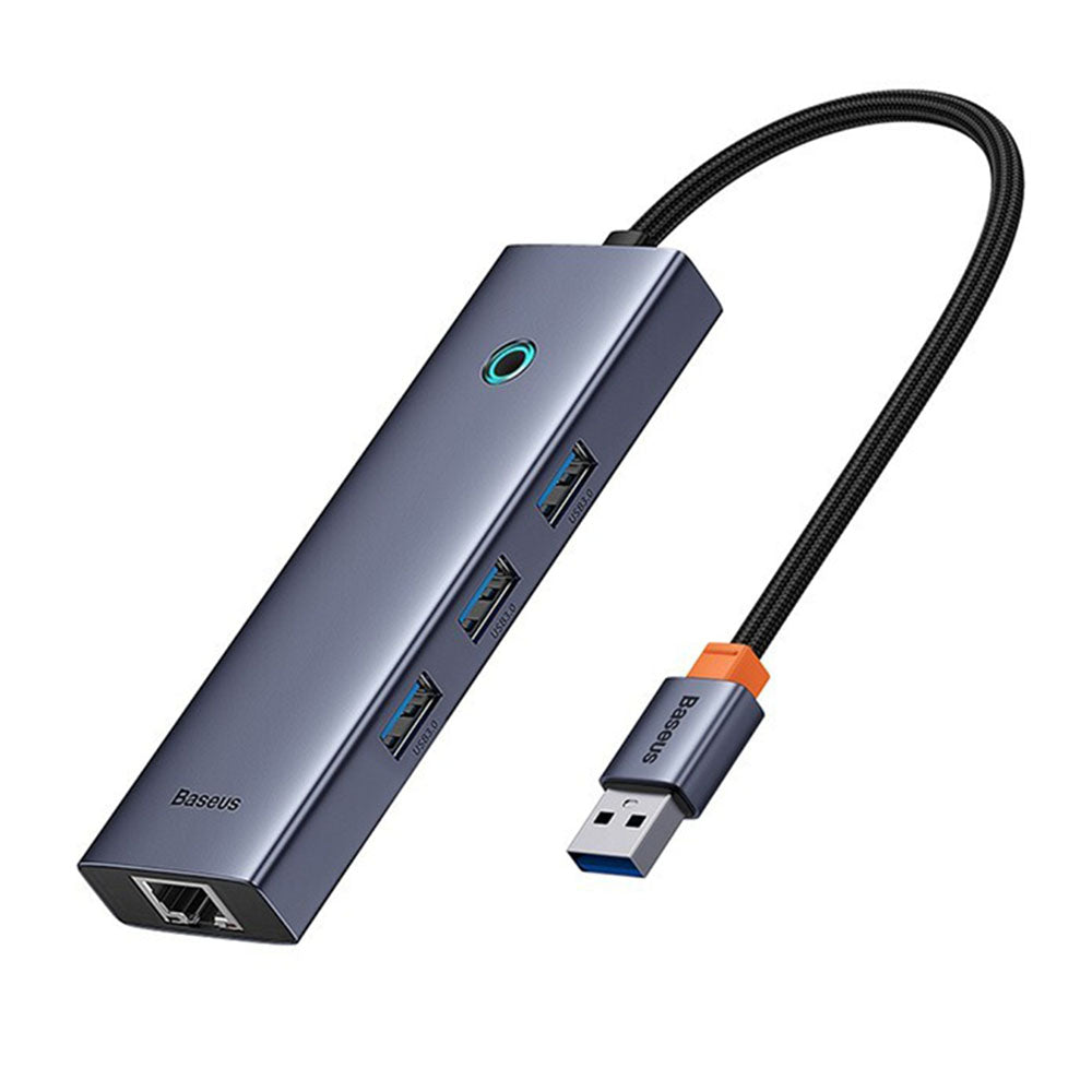 Hub USB Baseus UltraJoy, 3 x USB-A 3.0 - 1 x RJ45, Grigio B0005280A813-01