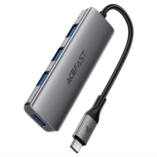 Hub USB-C Acefast J15, 4in1, Grigio