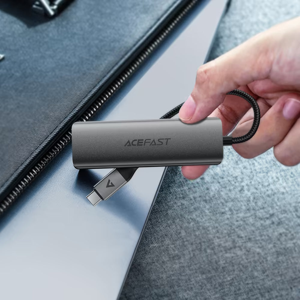 Hub USB-C Acefast J15, 4in1, Grigio