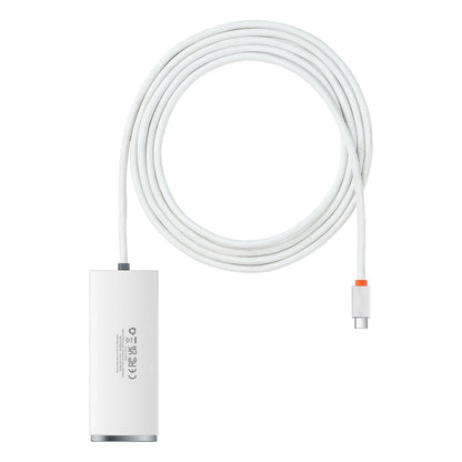 Hub USB-C Baseus Lite, 4 x USB-A 3.2, 2m, Bianco