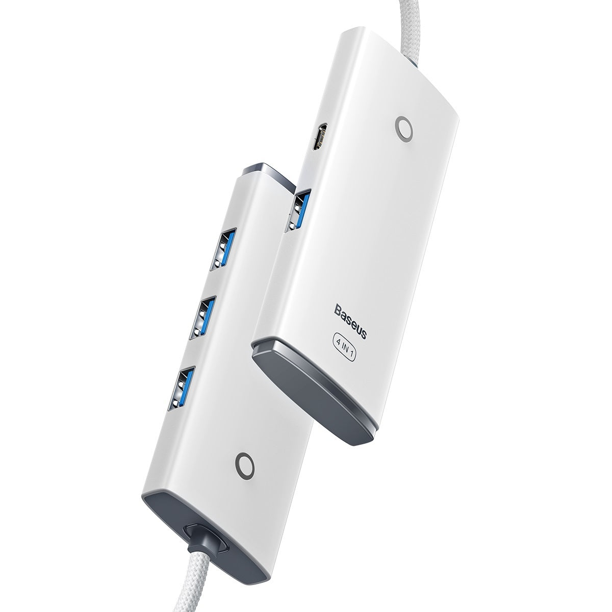 Hub USB-C Baseus Lite, 4 x USB-A 3.2, 2m, Bianco