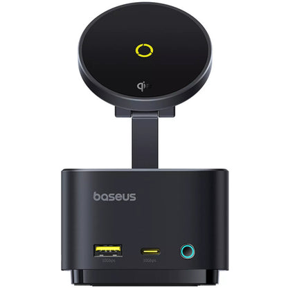 Hub USB-C Baseus MagPro II 7in1, 1 x USB-A - 2 x USB-C - 1 x HDMI - 1 x QI - 1 x SD - 1 x microSD, Nero B00072900121-00