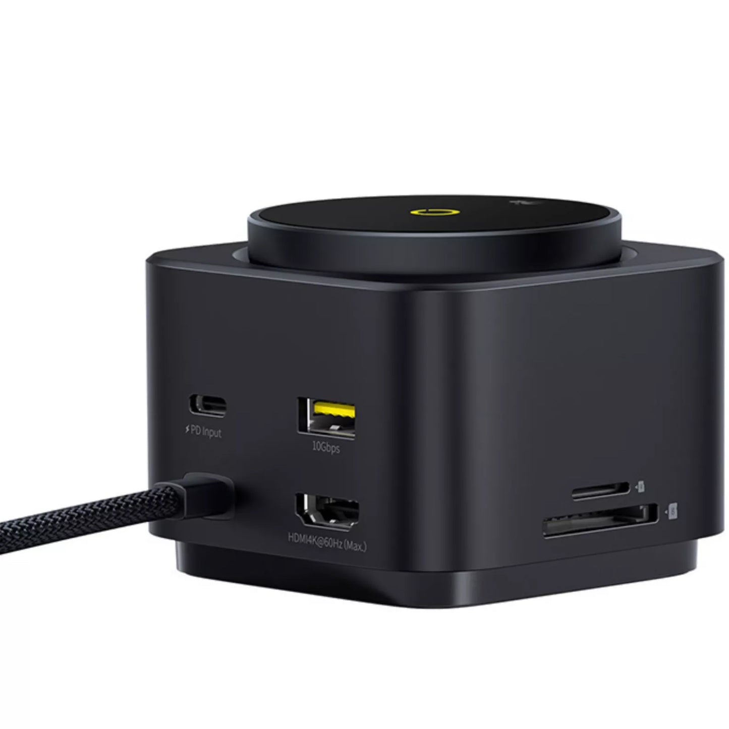 Hub USB-C Baseus MagPro II 7in1, 1 x USB-A - 2 x USB-C - 1 x HDMI - 1 x QI - 1 x SD - 1 x microSD, Nero B00072900121-00