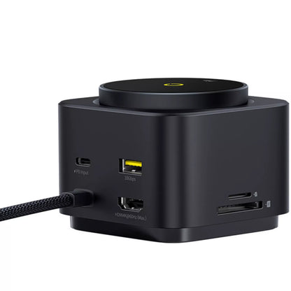 Hub USB-C Baseus MagPro II 7in1, 1 x USB-A - 2 x USB-C - 1 x HDMI - 1 x QI - 1 x SD - 1 x microSD, Nero B00072900121-00