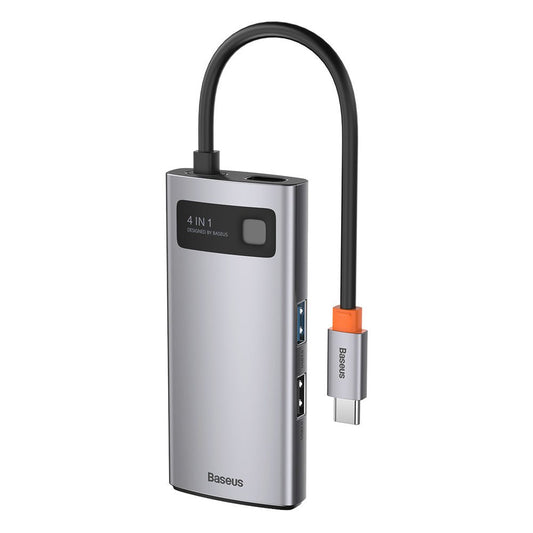 Hub USB-C Baseus Metal Gleam, 2 x USB-A - 1 x USB-C - 1 x HDMI, Grigio Ricondizionato CAHUB-CY0G