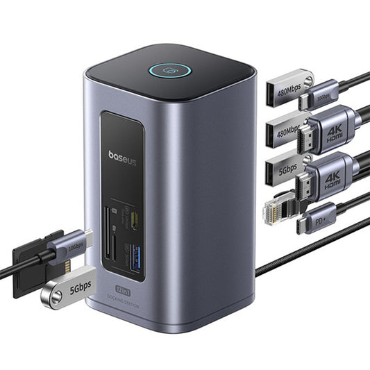 Hub USB-C Baseus NU1 Air Spacemate, 12in1, Grigio B00061800123-00