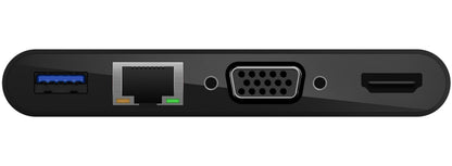 Hub USB-C Belkin Connect, 1 x USB-A 3.0 - 1 x HDMI - 1 x VGA - 1 x RJ45, Nero AVC005btBK