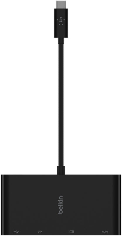 Hub USB-C Belkin Connect, 1 x USB-A 3.0 - 1 x HDMI - 1 x VGA - 1 x RJ45, Nero AVC005btBK