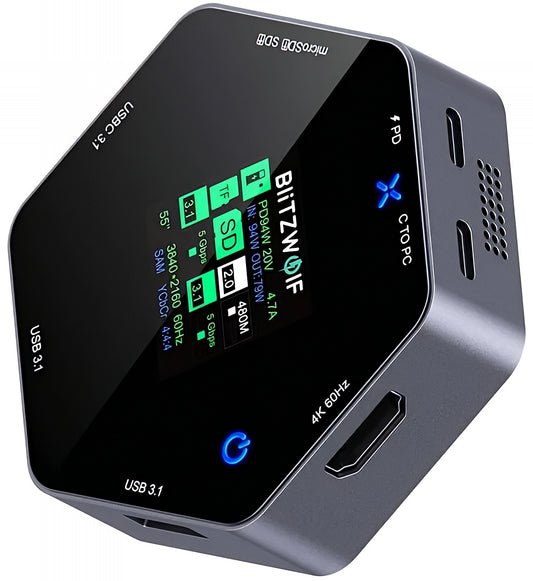 Hub USB-C BlitzWolf BW-TH16, 8in1, Grigio