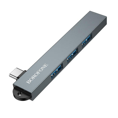 Hub USB-C Borofone FH1A, 4in1, Grigio
