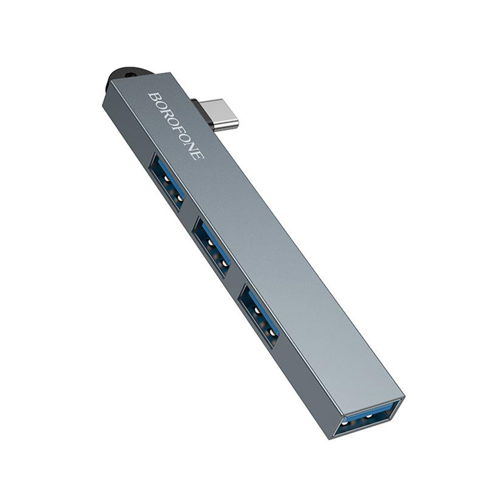 Hub USB-C Borofone FH1A, 4in1, Grigio