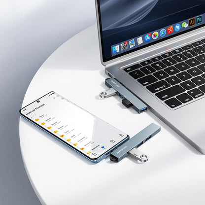 Hub USB-C Borofone FH1A, 4in1, Grigio