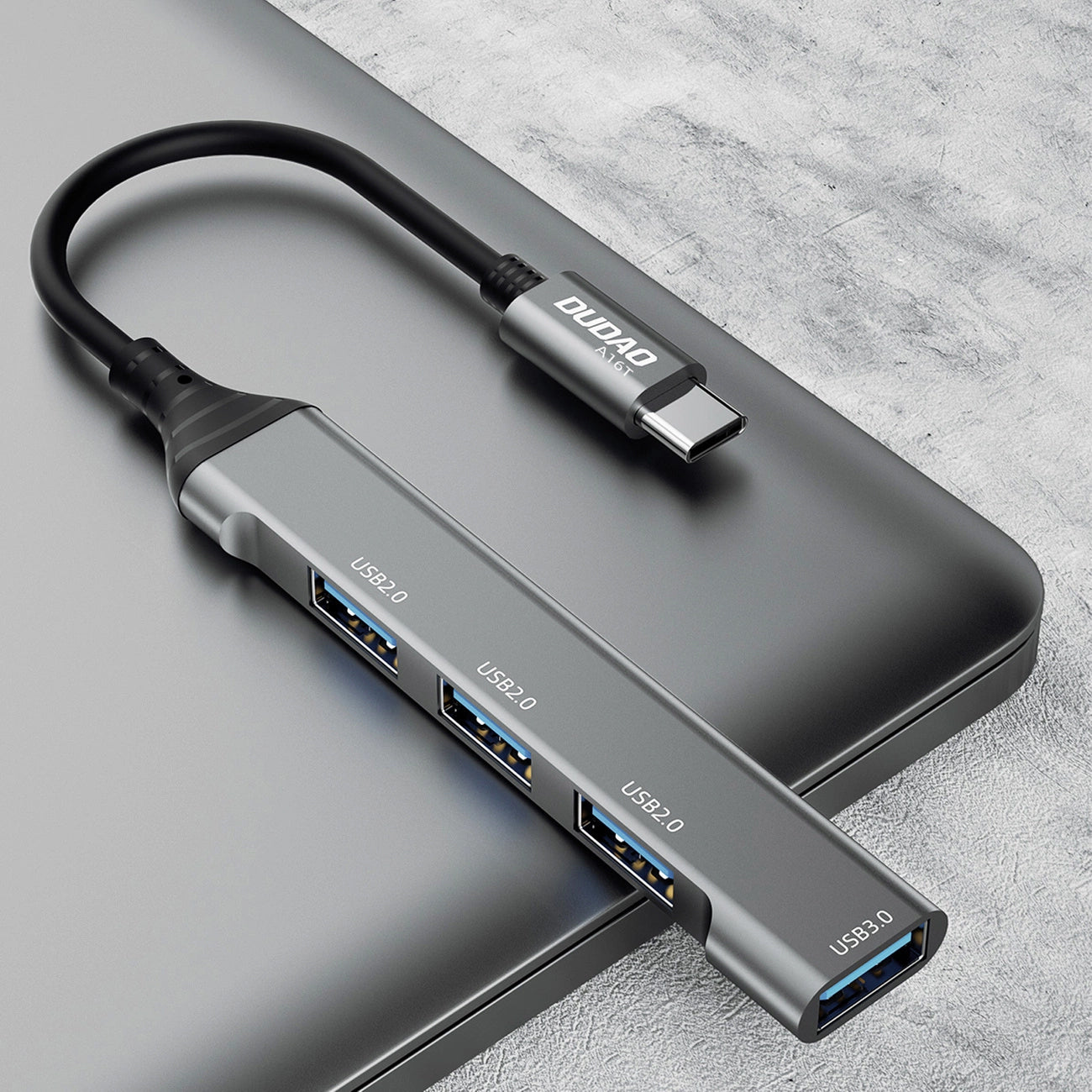 Hub USB-C Dudao A16T, 3 x USB-A - 1 x USB-A 3.0, nero 