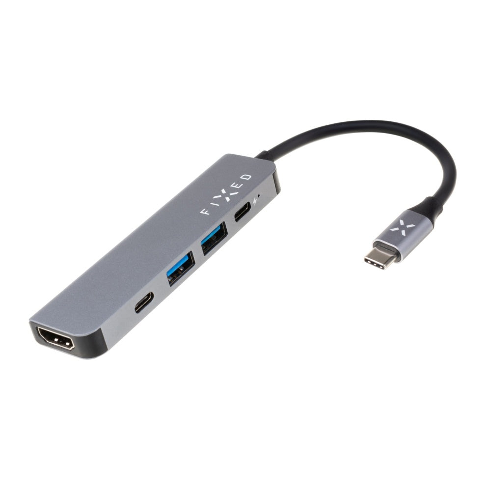 Hub USB-C Fixed, 4in1, Grigio