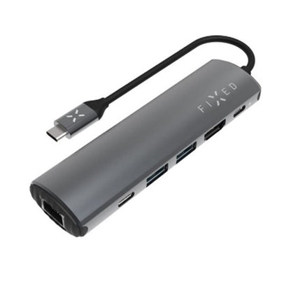 Hub USB-C Fixed Pro, 6in1, Grigio