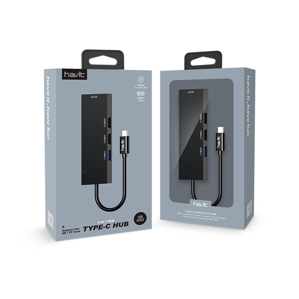 Hub USB-C HAVIT HB41, 4in1, Argento