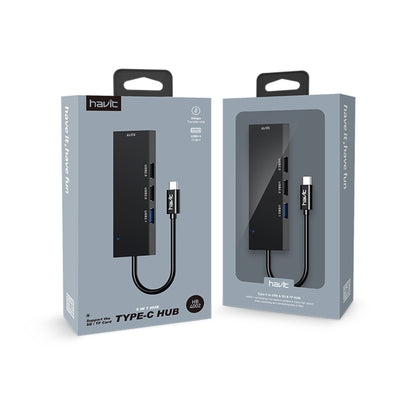 Hub USB-C HAVIT HB41, 4in1, Argento