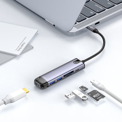 Hub USB-C McDodo HU-7740, 6in1, Grigio