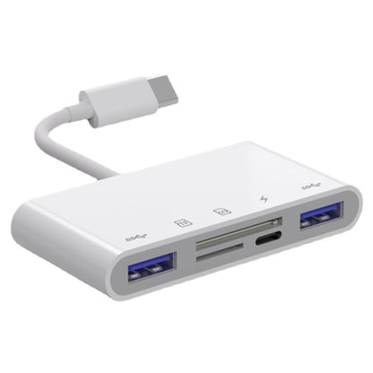 Hub USB-C OEM NK-1032TC, 2 x USB-A - 1 x USB-C - 1 x SD - 1 x microSD, bianco 