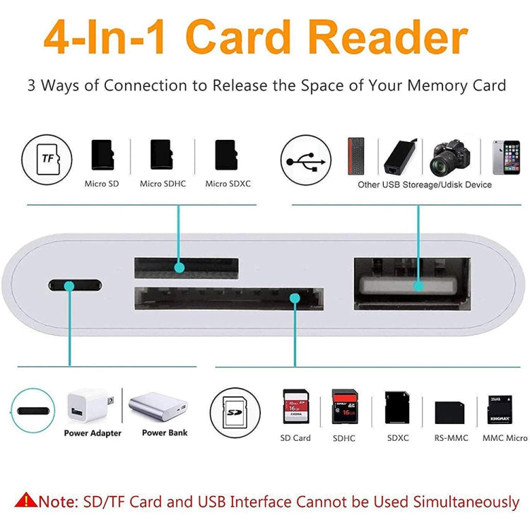 Hub USB-C OEM NK108LTC, 1 x USB-A - 1 x USB-C - 1 x SD - 1 x microSD, bianco 