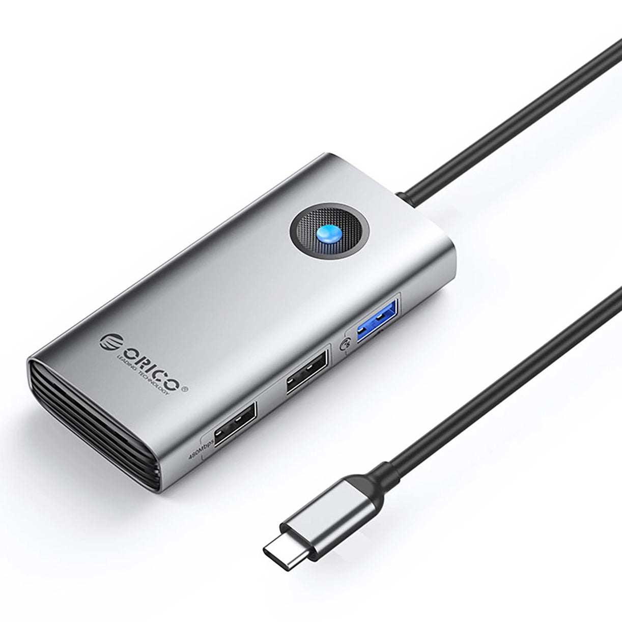 Hub USB-C Orico PW11-5P, 1 x USB-A 3.0 - 2 x USB-A - 1 x USB-C - 1 x HDMI, Grigio